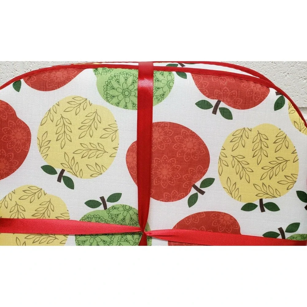 Set of 4 DELUXE CHAIR PADS w/red ties, reversible,15